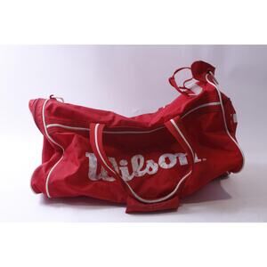 Wilson, Red-White Gym Bag, Sports, Athletic, Fitness, Workout, Vintage